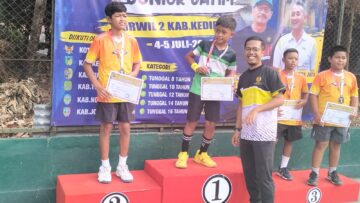 Petenis Junior Trenggalek Zaky Hildan Sabet Gelar Juara di Kejurwil 2 Jatim 2026